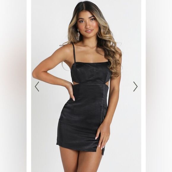 Showpo.‎ Talking Pretty Mini Dress Dize 4 in Black - Picture 2 of 6